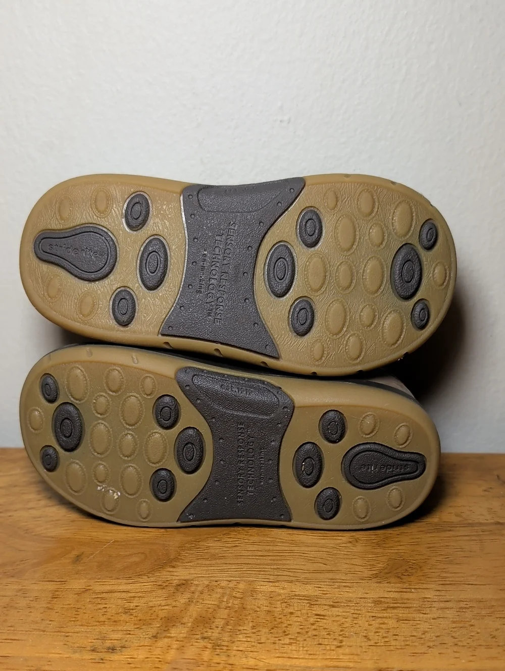 Stride Rite Quinn Leather Boot Brown Memory Foam Hook & Loop Toddler Boy Size 6M